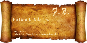 Felbert Nóra névjegykártya